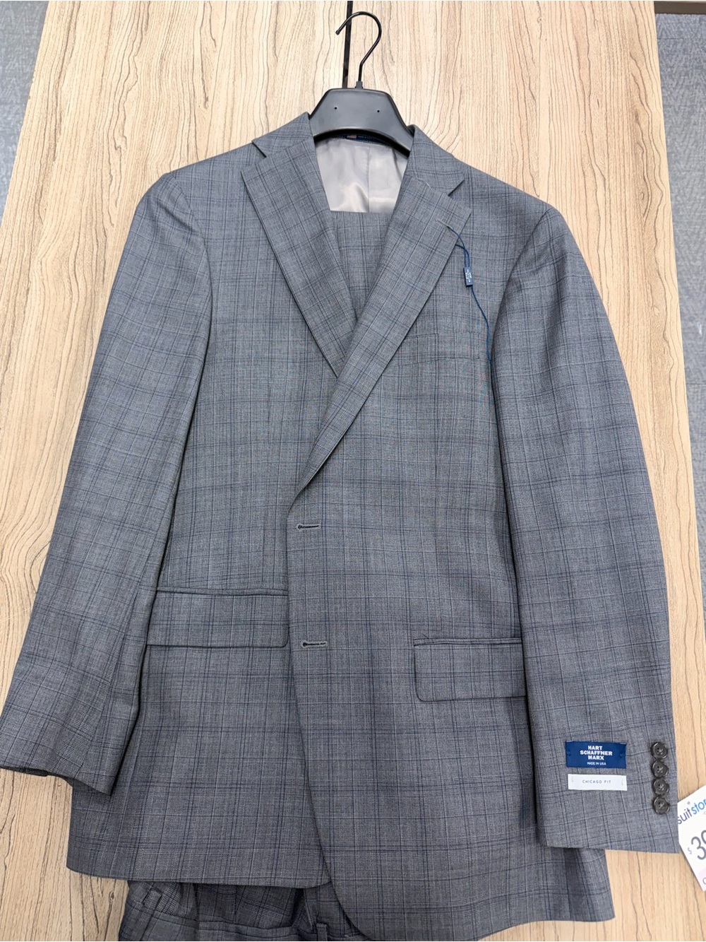 Men's Gray Glen Plaid Two-Piece Suit Blazer